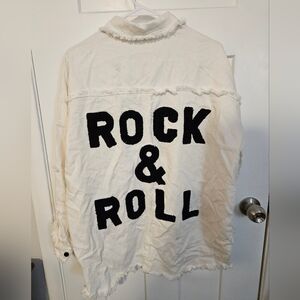 NWT Elan White Rock & Roll Shirt Jacket